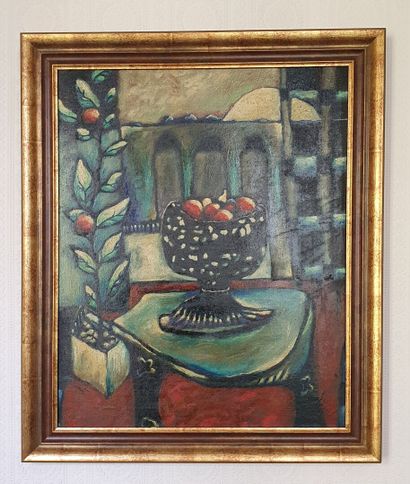 null Jean Henri BROSSAT (born in 1946)

"Pedestal table with apple compote".

Oil...