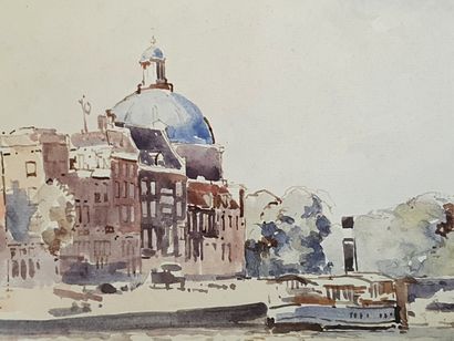 null Cornelis VREEDENBURGH (1880-1946)

"The Port of Amsterdam".

Watercolor on paper...