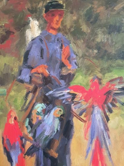 null MR LTERHIAN ? (XXth)

"The Parrot Trainer".

Oil on canvas signed lower right

69...