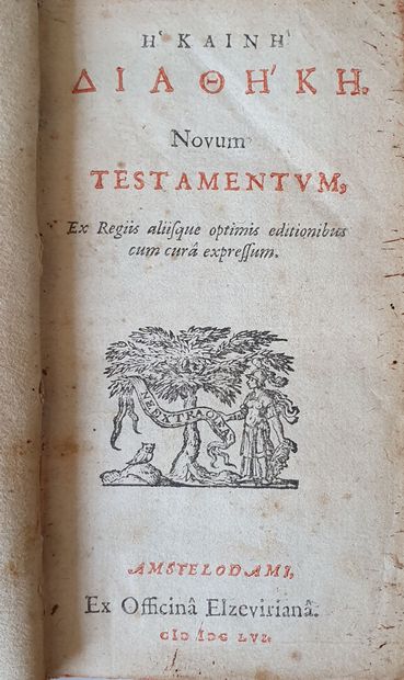null LE NOUVEAU TESTAMENT rédigé en grec

Un volume relié, petit in-16 (11,5 x 7...