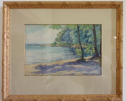 null A. BEJEUCOZ (20th)

"Edge of the Lake of Geneva in Switzerland".

Watercolor...