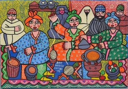 null Fatiha BENMOUSSA (né en 1973)

"Scène de repas oriental"

Acrylique sur toile...
