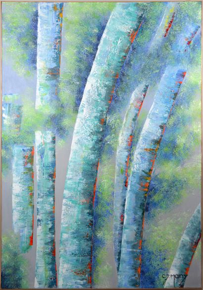 null Carole MANY (née en 1948)

"Forêt de Compiègne en bleu et vert"

Acrylique sur...