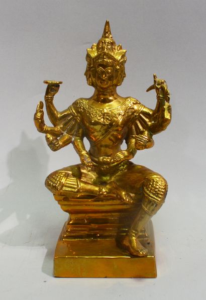 null Ecole INDIENNE moderne

"Shiva"

Goupe en métal doré.

(trou)

Hauteur : 21...