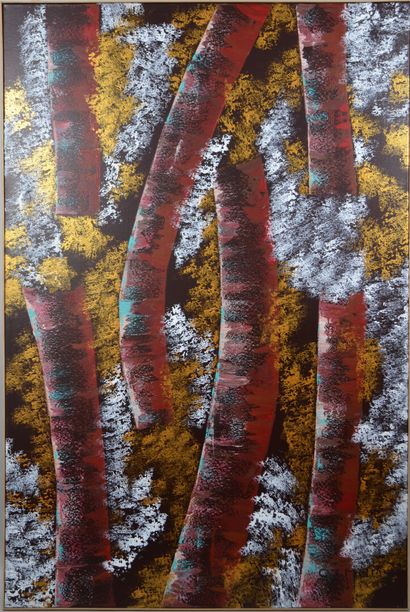 null Carole MANY (née en 1948)

"Forêt de Compiègne en marron, rouge et vert"

Acrylique...