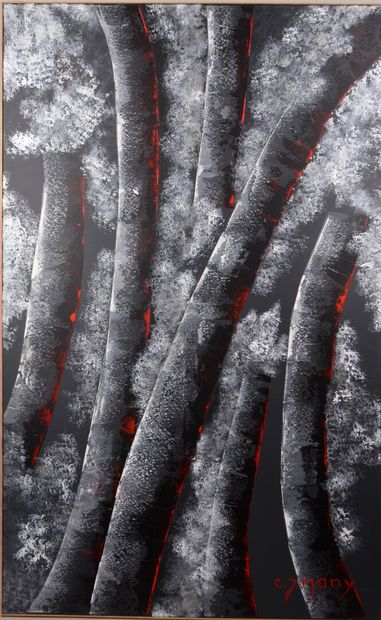 null Carole MANY (née en 1948)

"Forêt de Compiègne en gris et rouge"

Acrylique...