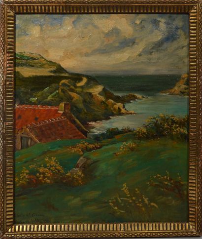 null L. VAN DE VELDE (XIX-XXe)

"Vue sur la côte"

Huile sur toile signée en bas...