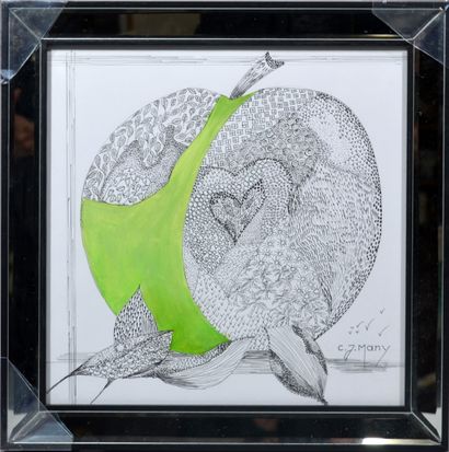 null Carole MANY (née en 1948)

"Pomme"

Feutre et Gouache signée en bas à droite

Dimensions...