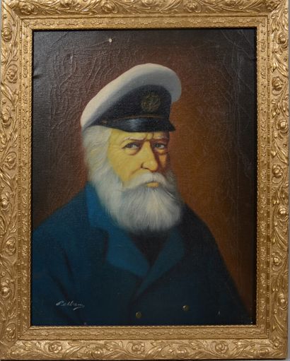null David PELBAM (1932-2004) 

"Portrait d'un marin" 

Huile sur toile signée en...