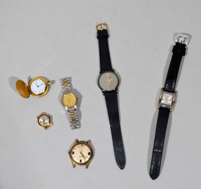 null 
Lot of WATCHES including : 




- TISSOT, Ladies' watch, steel model, quartz...