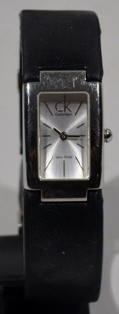 null Woman's BRACELET WATCH by Calvin Klein steel dial and black leather strap.

Diameter:...