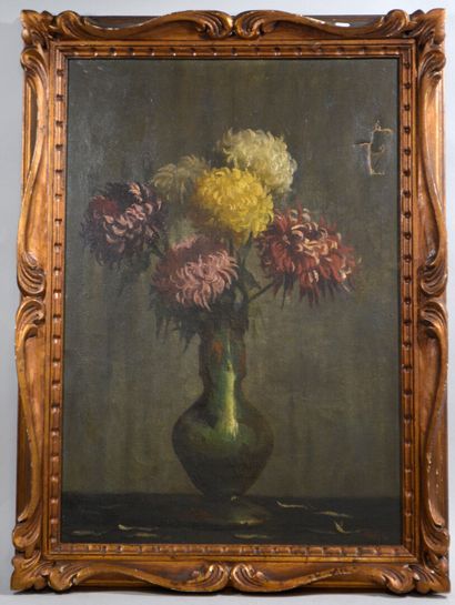 null K. HOLLOS (XIXe)

"Bouquet de chrysantème"

Huile sur toile signée en bas à...