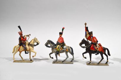 null Lot de soldats de plomb comprenant : cavaliers Napoléonien du Premier Empire,...