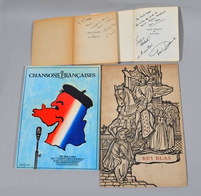 null Réunion de volumes avec autographes dont Félix LECLERC, Gilles VIGNEAULT, Lucien...
