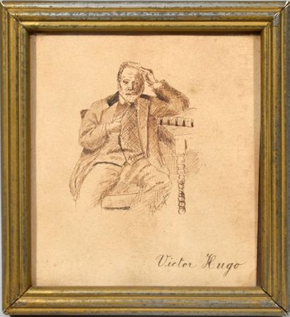 null SCHNEIDER (XIXe)

"Portrait assis de Victor Hugo"

Plume et encre brune sur...