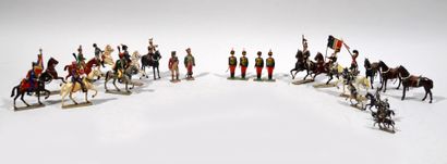 null Lot de soldats de plomb comprenant : cavaliers Napoléonien du Premier Empire,...