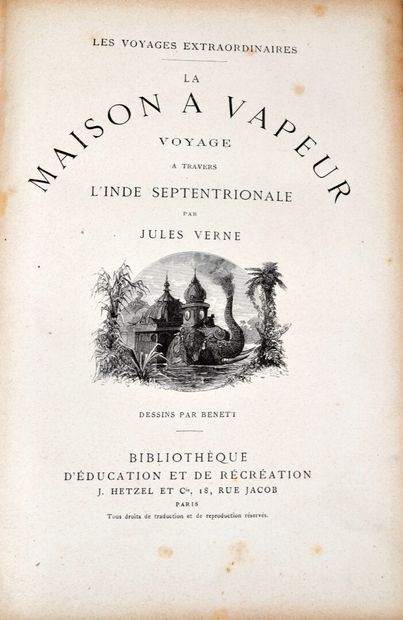 null Jules VERNE, "Voyages extraordinaires. La maison à vapeur",illustré par de NEUVILLE...