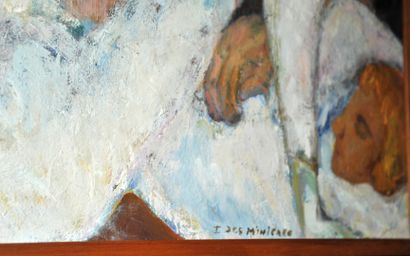 null Irène DES MINIERES (XXe siècle) 

"Scène de lutte"

Huile sur toile signée en...