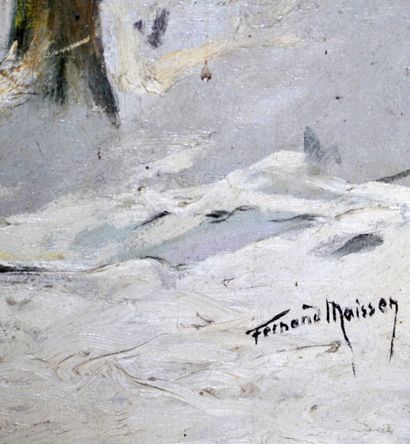 null Fernand MAISSEN (1873-?)

« Sanglier dans la neige » 

Huile sur toile signée...