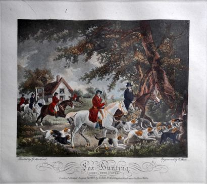 null D'après G. MORLAND (Londres 1763 - id. 1806)

 « Fox Hunting : Going out, and...