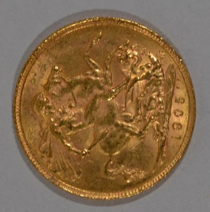 null Un souverain en or Edouard VII 1905 - Poids : 8 g