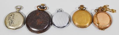 null Lot of silver and gilt metal pocket watches, chronometer and regulator.