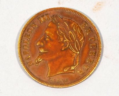 null Une pièce de 50 Francs Napoléon III (factice) 

Avers : Buste lauré à gauche...