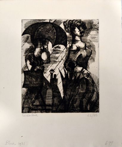 null Marcel GROMAIRE (1892-1971)

"Pluie"

Gravure sur papier signée en bas à gauche,...