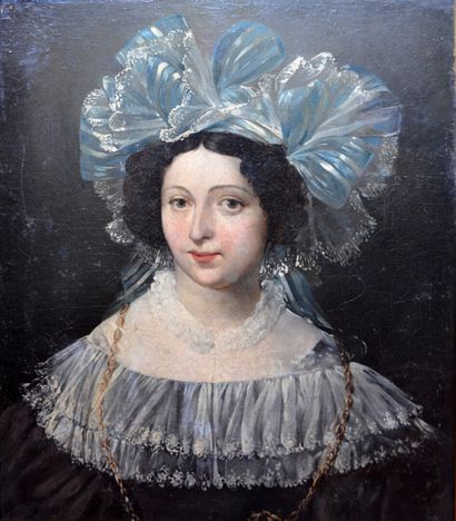 null Ecole espagnole du XIXe siècle

"Portrait de femme au chapeau de dentelle"

Huile...