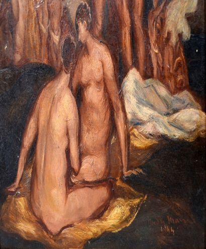 null André MAIRE (1898-1984)

"Scène de personnages nus"

Huile sur carton, signée...