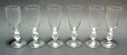 null LALIQUE FRANCE

Suite de six coupes à Champagne modèle "Fréjus" en cristal blanc...