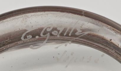 null Émile GALLE (1846-1904)

Rare petit vase dits "aux libellules" en verre transparent...