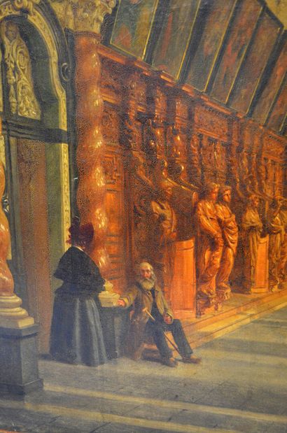null Hippolyte SEBRON (1801-1879) 

"Vue de l'intérieur de l'église Saint Paul à...