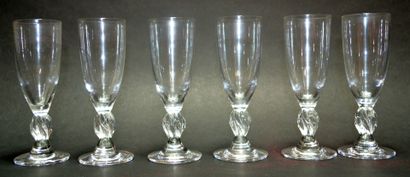 null LALIQUE FRANCE

Suite de six coupes à Champagne modèle "Fréjus" en cristal blanc...