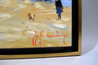 null Guy LEGENDRE (né en 1946) "Le Crotoy" Huile sur toile signée en bas à droite...