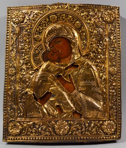 RUSSIE - XVIIIe 
ICONE Vierge de la Mère...