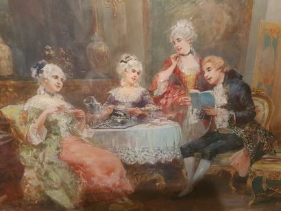 null CIPRIANO MANUCCI (1882-1970)

"La lecture pendant l'heure du thé"

Huile sur...
