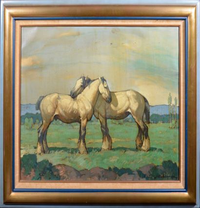 null Louis Henri DELUERMOZ (1876-1943)

"Accolade de deux chevaux de trait"

Huile...