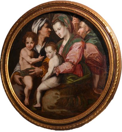 null Ecole italienne du XVIIe siècle, suiveur d'ANDREA DEL SARTO

"La Sainte Famille,...
