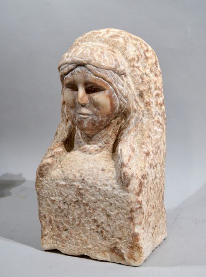 null P. BURY (XXe)

"Visage de femme"

Sculpture en marbre de Carrare

Haut. : 40...
