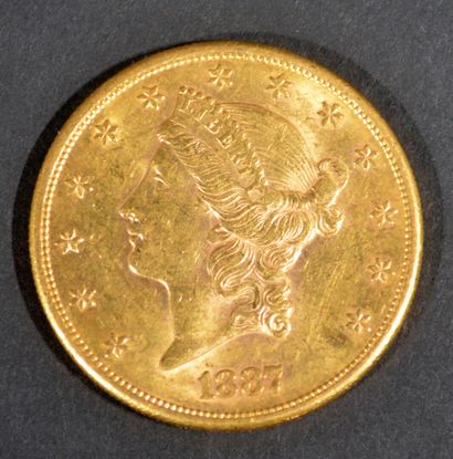 Une pièce de 20 dollars US Liberty 1887