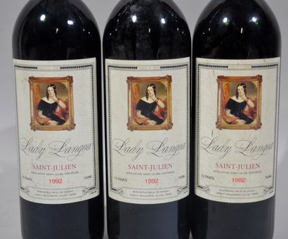 null Trois bouteilles de LADY LANGOA Saint Julien 1992