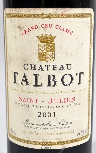 null Une bouteille de CHATEAU TALBOT Saint Julien 2001 (étiquette légèrement tâc...