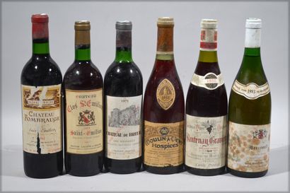 null Lot comprenant : 

- 1 bouteille de CHATEAU FOMBRAUGE Saint Emilion 1962 Saint-Christophe-des-Bardes...