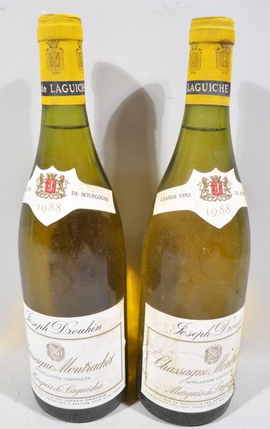 null 2 bouteilles de CHASSAGNE MONTRACHET « Marquis de Laguiche » Joseph Drouhin...