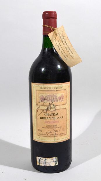 null Un magnum de CHATEAU BIBIAN TIGANA Listrac Médoc Cru Bourgeois 1986 (dédicacée...