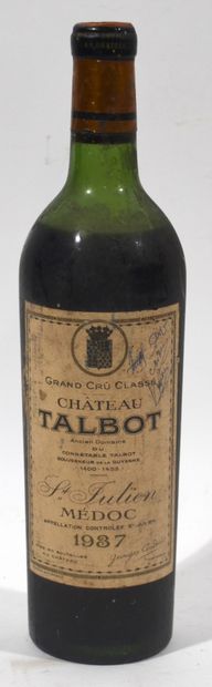 null 1 bouteille de Chateau TALBOT 1937 Ancien domaine du connétable Talbot - Saint...