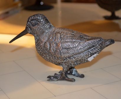 null Perdrix en bronze à patine argentée

Travail du XXe siècle

Hauteur : 9 cm Longueur :...