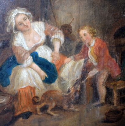 null Ecole française du XIXe siècle, dans le goût de CHARDIN

"Mère et son fils jouant...