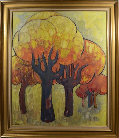 null J. JACQUIER (XXème)

"Paysage aux arbres" 

Huile sur toile signée en bas à...